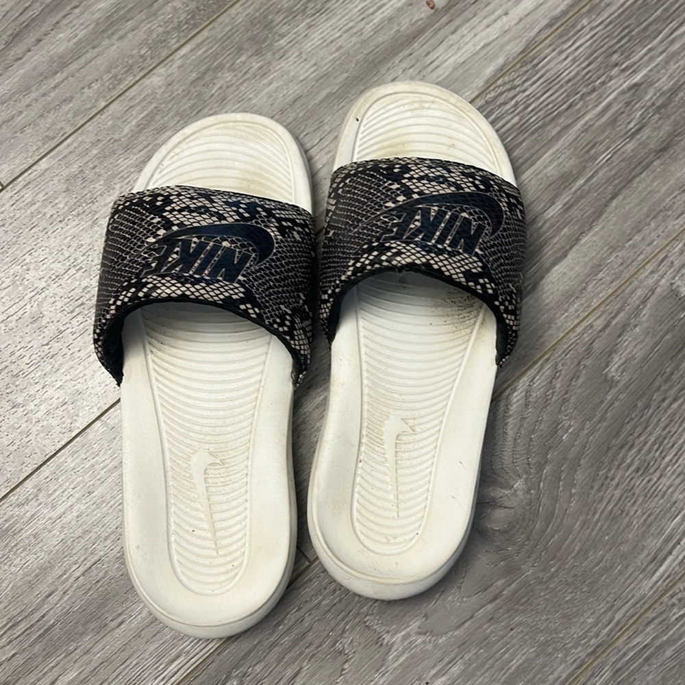 Nike snakeskin slides